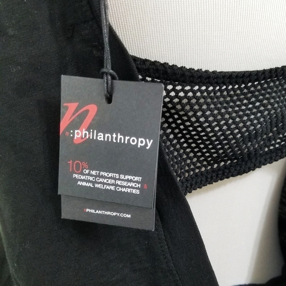 N:Philanthropy Dawn jumpsuit black Cat mesh Lounge Women's Size large NWT - Picture 6 of 9